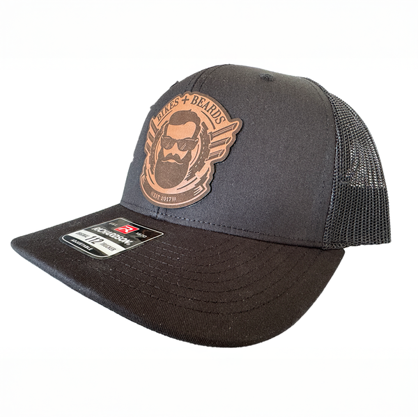 Bikes and Beards Leather Patch Trucker Hat