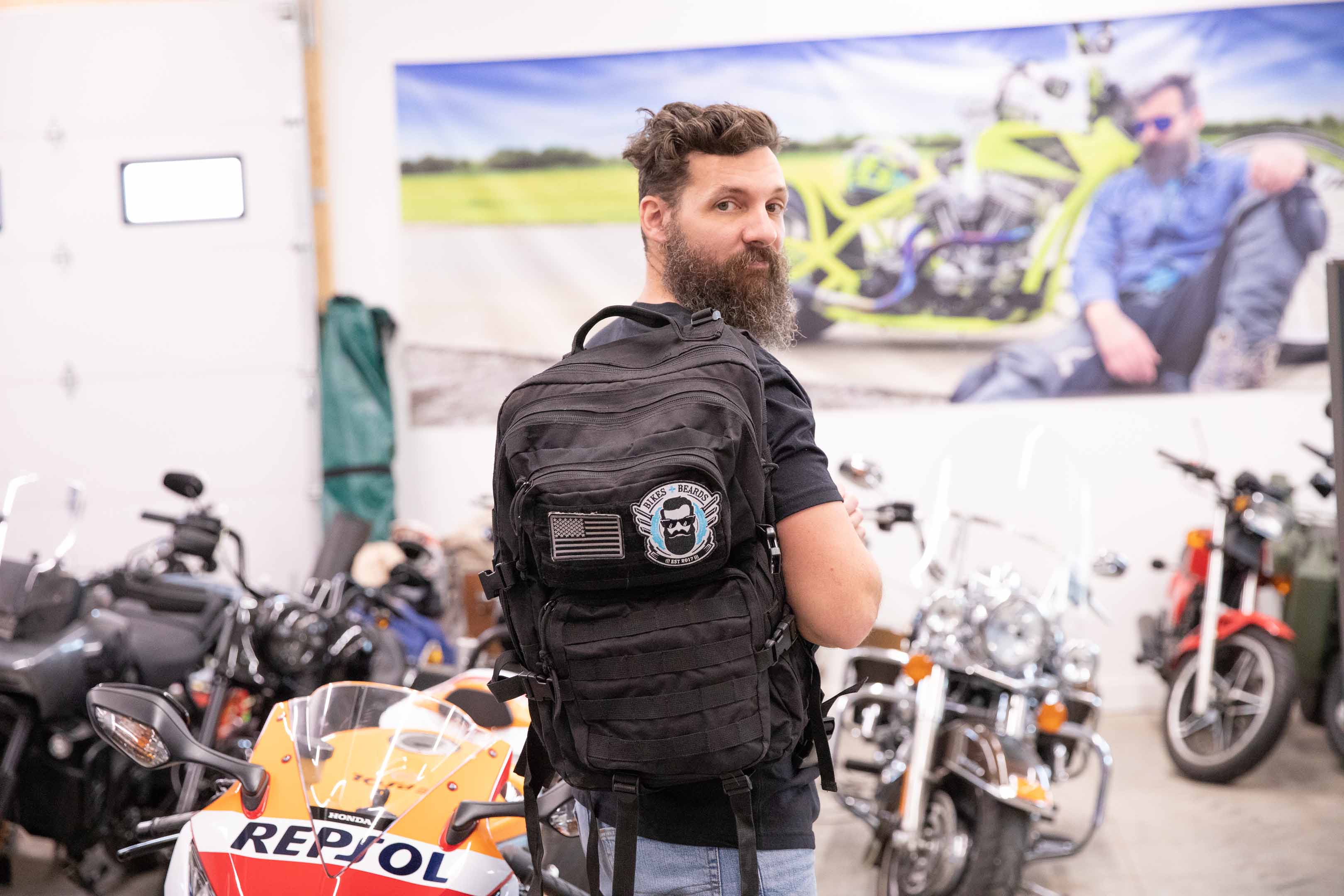 Bikes and Beards Velcro Embroidered Patch