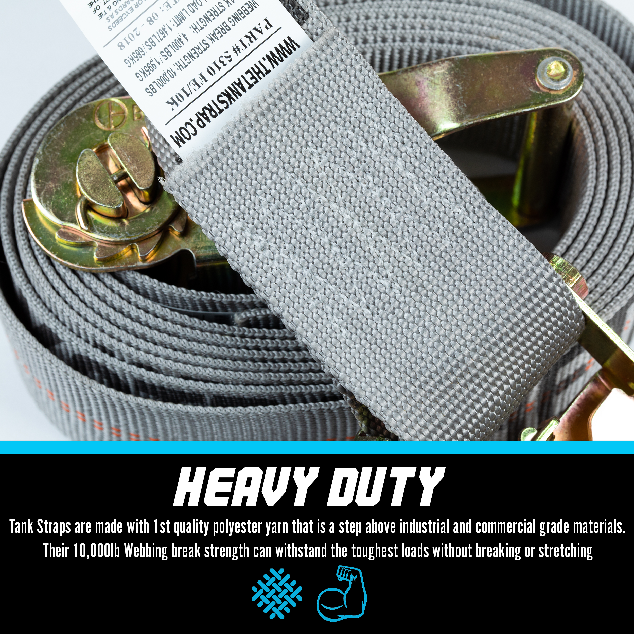 Tank Strap 2 pack (1 Bike Set) in Battleship Grey