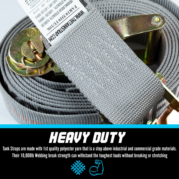 2" Tank Strap 4 Pack - Grey